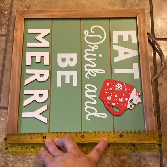 (148) NEW Christmas Sign Eat Drink and Be Merry - Picture 6 of 6